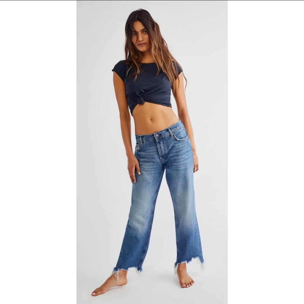 🖤 Free People We The Free Maggie Mid Rise Straight Leg‎ Jeans Size 25